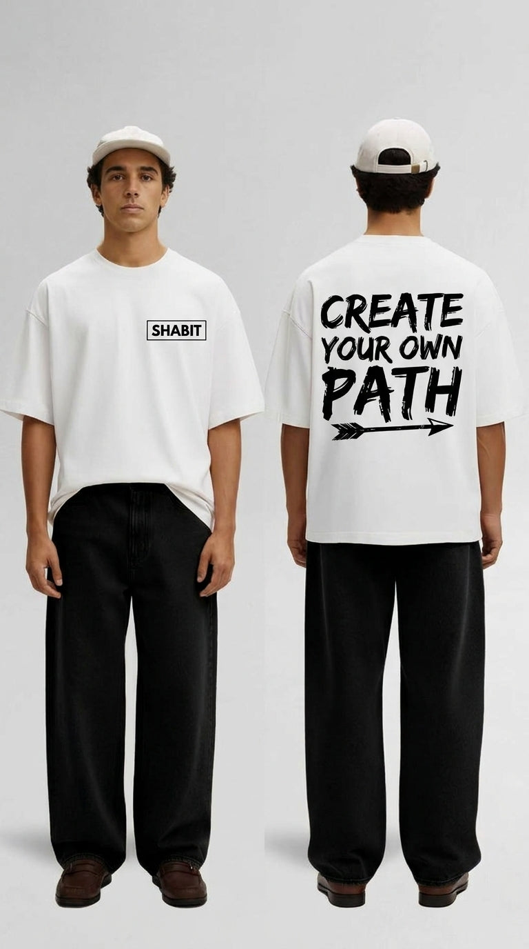 Create Your Own Path Oversized T-Shirt – White