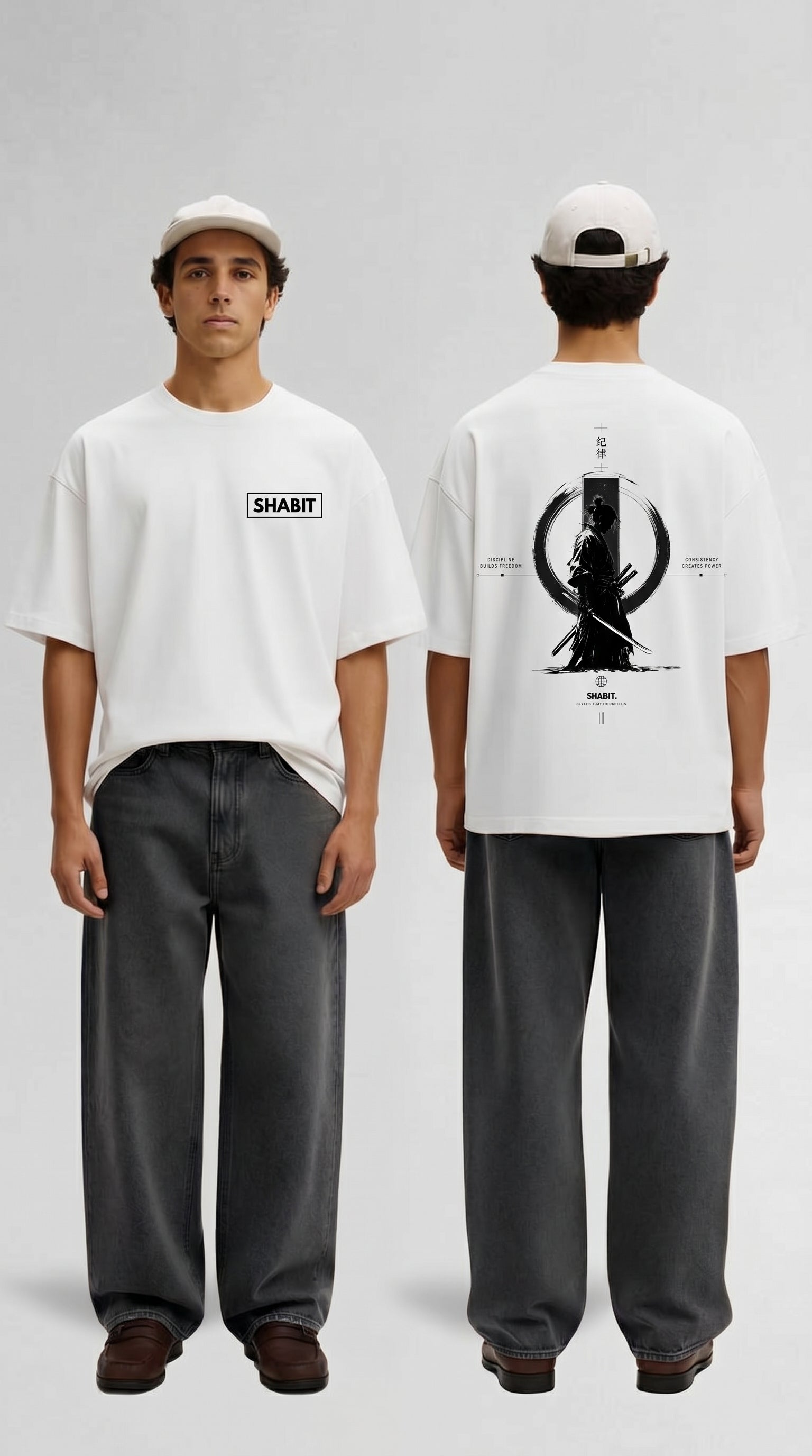 Samurai Warrior Oversized T-Shirt – White