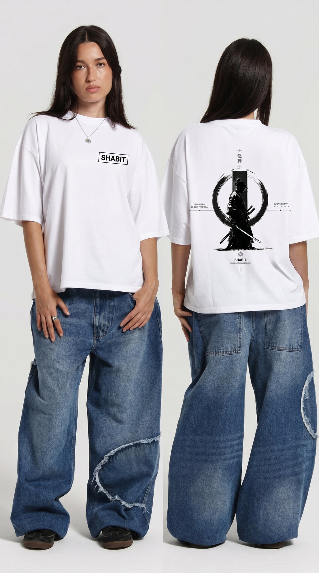 Samurai Warrior Oversized T-Shirt – White