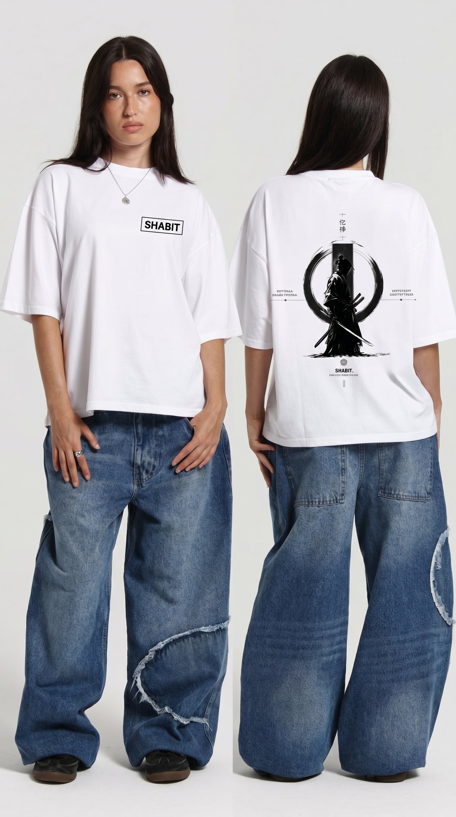Samurai Warrior Oversized T-Shirt – White